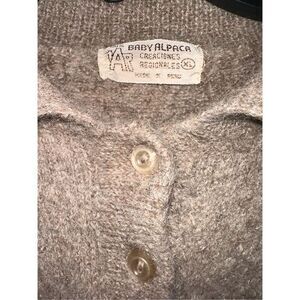 100% BABY ALPACA 3 BUTTON PULL-OVER polo LONG SLEEVE SWEATER Youth XL